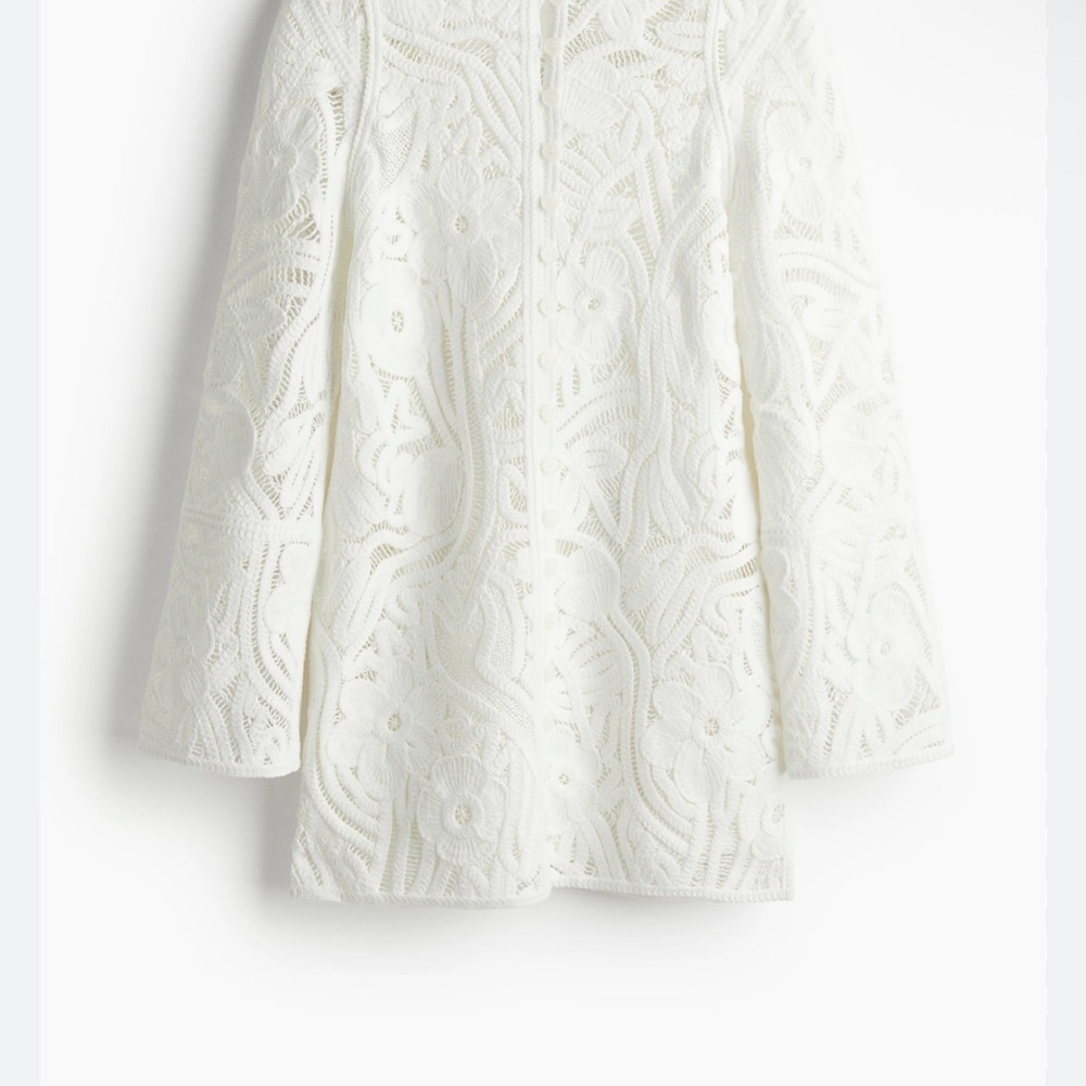 H&M White Lace Mini Dress